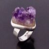 VKT (possibly Voitto Kalevi Tahvanainen) for Kalevala Koru, amethyst drusy set silver ring, Finland 1971 (Ref S+793) SOLD - Image 2