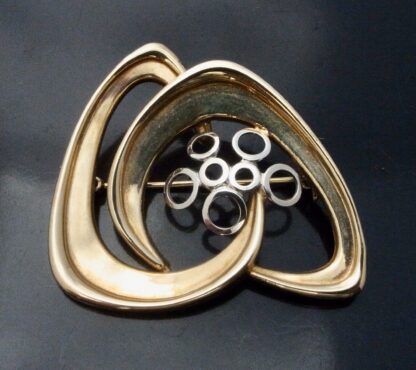 H. Samuel, two colour 9 carat gold modernist brooch, possibly of German origin, 1971 Birmingham import marks (Ref S+801) SOLD