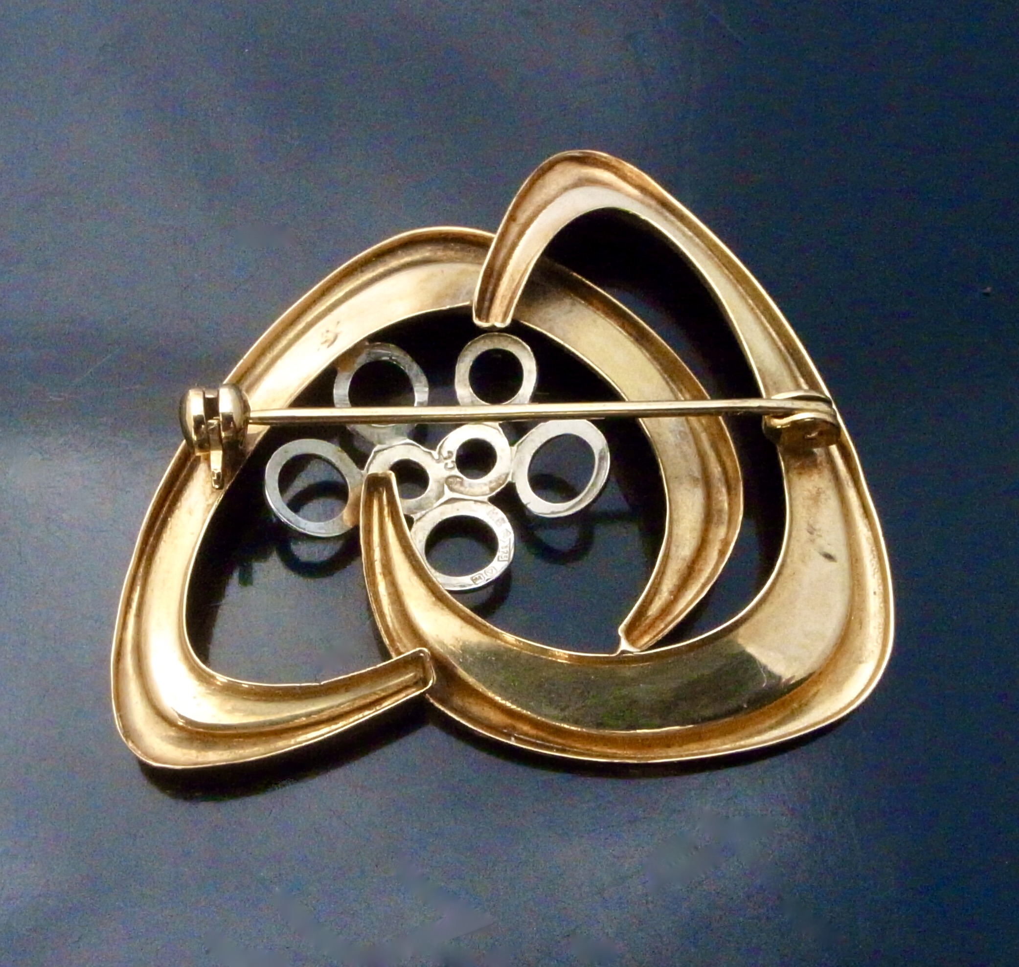 H. Samuel, two colour 9 carat gold modernist brooch, possibly of German ...