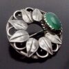 Gladys and Charles Mumford, Arts and Crafts green agate set silver brooch, Falmouth, circa 1960 (S+778) SOLD - Image 2