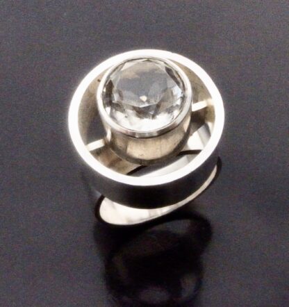 Niels Erik From, rock crystal set silver ring, Denmark, circa 1970 (Ref S+809) SOLD - Image 3