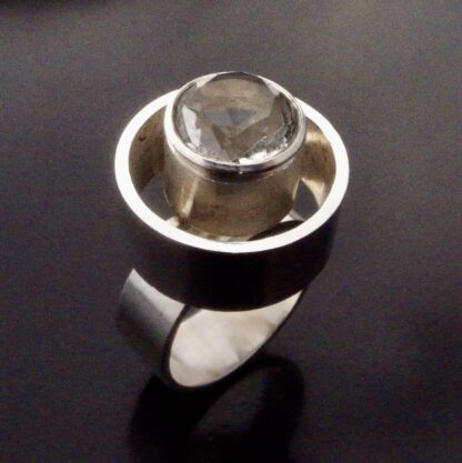 Niels Erik From, rock crystal set silver ring, Denmark, circa 1970 (Ref S+809) SOLD - Image 2