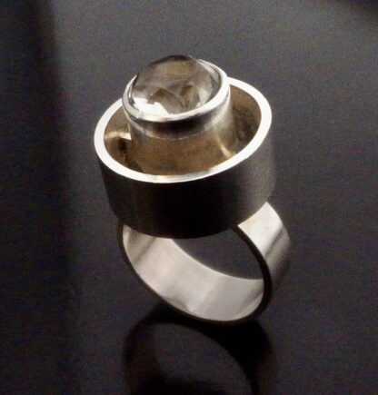 Niels Erik From, rock crystal set silver ring, Denmark, circa 1970 (Ref S+809) SOLD - Image 6