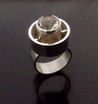 Niels Erik From, rock crystal set silver ring, Denmark, circa 1970 (Ref S+809) SOLD - Image 4