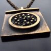Jorma Laine for Turun Hopea (probably), bronze pendant on chain, Finland, circa 1975 (Ref S+2233) - Image 2