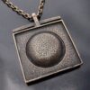 Jorma Laine for Turun Hopea (probably), bronze pendant on chain, Finland, circa 1975 (Ref S+2233) - Image 4