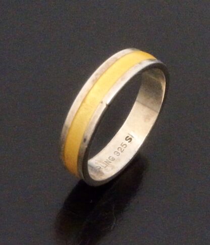 David-Andersen, silver and yellow enamel ring, Norway, circa 1978 (Ref S+816) - Image 2