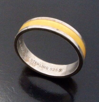 David-Andersen, silver and yellow enamel ring, Norway, circa 1978 (Ref S+816) - Image 3