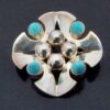 Kultaseppa Salovaara, turquoise set silver brooch, Finland 1967 (Ref S+822) SOLD