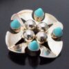 Kultaseppa Salovaara, turquoise set silver brooch, Finland 1967 (Ref S+822) SOLD - Image 2