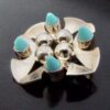 Kultaseppa Salovaara, turquoise set silver brooch, Finland 1967 (Ref S+822) SOLD - Image 3