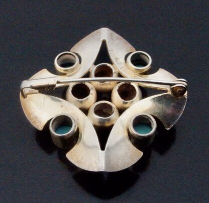 Kultaseppa Salovaara, turquoise set silver brooch, Finland 1967 (Ref S+822) SOLD - Image 4