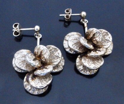 Theresia Hvorslev for Mema, pair of silver drop earrings, Sweden, circa 1978 (Ref S+814) SOLD