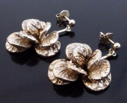 Theresia Hvorslev for Mema, pair of silver drop earrings, Sweden, circa 1978 (Ref S+814) SOLD - Image 3