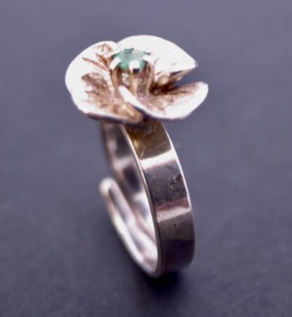 Theresia Hvorslev for Mema, emerald set silver ring, Sweden, 1981 (Ref S+824) SOLD - Image 3