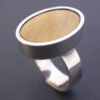 Elis Kauppi for Kupittaan Kulta (attributed), tiger eye set silver ring, Finland, circa 1970 (Ref S+829) SOLD - Image 3