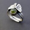Sten & Laine, unusual nephrite jade set silver ring, Finland, 1977 (Ref S+833HH)