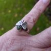 Sten & Laine, unusual nephrite jade set silver ring, Finland, 1977 (Ref S+833HH) - Image 7