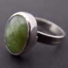 Hansen, green hardstone set silver ring, Sweden, 1966 (Ref S+825) SOLD - Image 2