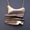 Bjorn Weckström for Lapponia, 'Daytona' bronze pendant brooch on chain, Finland, Circa 1974 (Ref S+852)