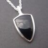 Astri Hilde for A. Holthe, black onyx mounted silver pendant on chain, Norway, circa 1975 (Ref S+867HH) SOLD - Image 2