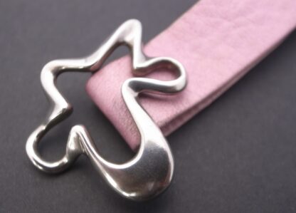 Henning Koppel for Georg Jensen, silver 'Splash' buckle pink leather bracelet, Denmark, circa 1990 (Ref S+863HH) SOLD - Image 3