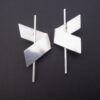 Hans Hansen, unusual pair of silver earrings, Denmark, circa 1985 (Ref S+854) SOLD