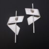 Hans Hansen, unusual pair of silver earrings, Denmark, circa 1985 (Ref S+854) SOLD - Image 4