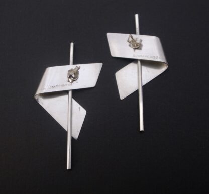 Hans Hansen, unusual pair of silver earrings, Denmark, circa 1985 (Ref S+854) SOLD - Image 4