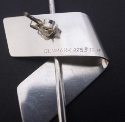 Hans Hansen, unusual pair of silver earrings, Denmark, circa 1985 (Ref S+854) SOLD - Image 6