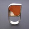 Anton Michelsen, for Royal Copenhagen Porcelain, 'Two Hearts' porcelain mounted silver ring, Denmark, circa 1968 (Ref S+855) SOLD (ITS) - Image 5
