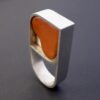 Anton Michelsen, for Royal Copenhagen Porcelain, 'Two Hearts' porcelain mounted silver ring, Denmark, circa 1968 (Ref S+855) SOLD (ITS) - Image 4