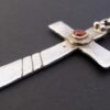 Michael Allen Bolton, garnet set silver cross pendant, London 2000 (Ref S+905) SOLD - Image 3