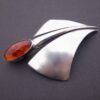 Niels Erik From, baltic amber set silver brooch, Denmark, circa 1968 (Ref S+907) SOLD