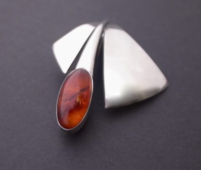 Niels Erik From, baltic amber set silver brooch, Denmark, circa 1968 (Ref S+907) SOLD - Image 2