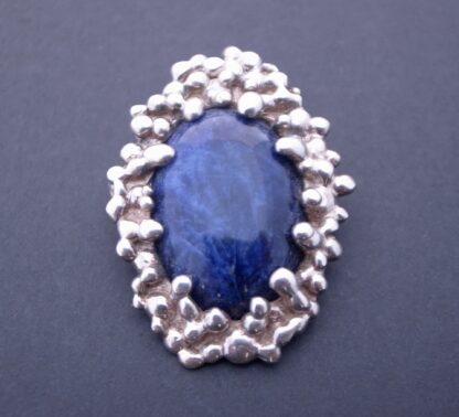 WH (unidentified), sodalite mounted silver pendant brooch, Edinburgh 1987 (Ref S+906)