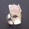 Kultaseppa Salovaara, rose quartz set silver ring, Finland, circa 1972 (Ref S+848) SOLD