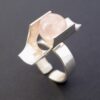 Kultaseppa Salovaara, rose quartz set silver ring, Finland, circa 1972 (Ref S+848) SOLD - Image 3