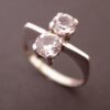 Bengt Hallberg, two stone rock crystal set silver ring, Sweden, circa 1975 (Ref S+871HH) SOLD