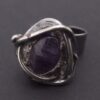 Anonymous, silver plated amethyst set ring, Scandinavian, circa 1970 (Ref S+870) - Image 2