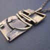 Jorma Laine for Turun Hopea (probably), abstract modernist bronze pendant on chain, Finland, circa 1975 (Ref S+843) - Image 3