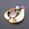 Sigurd Persson for Stigbert, multigem set 18 carat gold brooch, Sweden, 1952 (Ref S+820) SOLD - Image 3