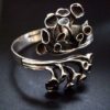 Hannu Ikonen for Valo-Koru Oy, silver reindeer moss cross over bangle, Finland, 1973 (Ref S+930) SOLD