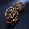 Jane Watling of Lacock, large pair of 9 carat gold 'Birds Nest' earrings, London 1999 (Ref S+924HH) - Image 2