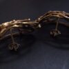 Jane Watling of Lacock, large pair of 9 carat gold 'Birds Nest' earrings, London 1999 (Ref S+924HH) - Image 3