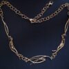 Jane Watling of Lacock, 9 carat gold 'Birds Nest Leaf' necklace, London 1998 (Ref S+929HH)