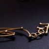 Jane Watling of Lacock, 9 carat gold 'Birds Nest Leaf' necklace, London 1998 (Ref S+929HH) - Image 3