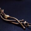 Jane Watling of Lacock, 9 carat gold 'Birds Nest Leaf' necklace, London 1998 (Ref S+929HH) - Image 5