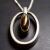 Sidney Beddall, tiger eye set silver modernist pendant on a chain, Sheffield 1975 (Ref S+933) SOLD - Image 4