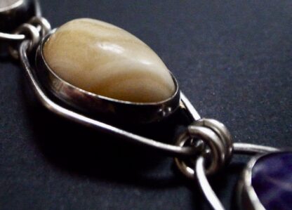 Dansk Guldsmede-Handvaerk, multi hardstone set silver bracelet, Denmark, circa 1968 (Ref S+937) SOLD - Image 3